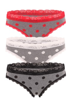 Malva klasické bikini kalhotky s krajkou 3596 - 3 bal