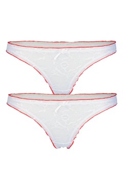 Petit průhledná nízká krajková tanga 2bal