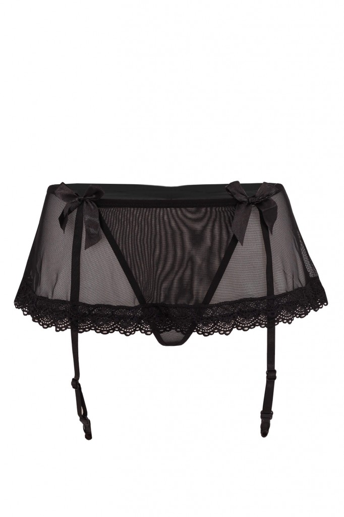 Ariana black sexy tanga s podvazkovým pásem 611