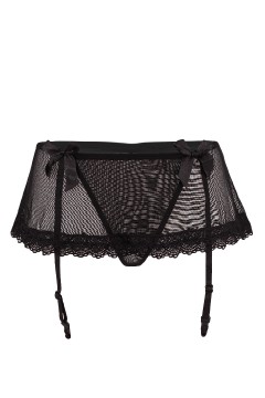 Ariana black sexy tanga s podvazkovým pásem 611 černá L