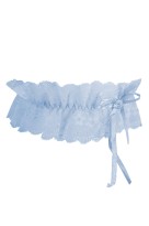 Svatební podvazek krajka světle modrá