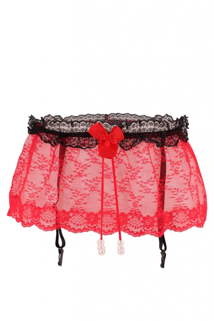 Pearls devil erotická tanga s podvazky 9942