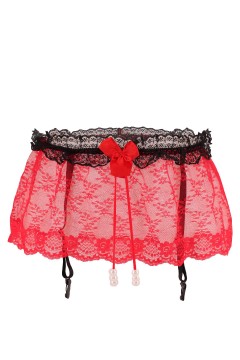 Pearls devil erotická tanga s podvazky 9942 červená L