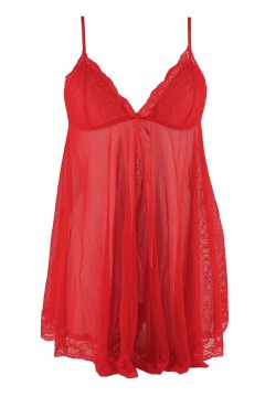 Valenie sexy noční košilka s tangy X354 červená M