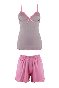 Dots pyžamo kraťasy a tričko 11103 světle šedá 3XL