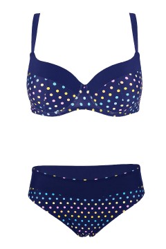 Leona Blue dvoudílné plavky s výztuží S1242 tmavě modrá 3XL