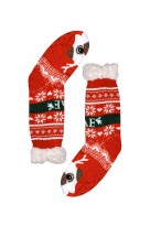 Christmas dog vysoké ponožky s kožíškem dětské CW232 červená 31-34
