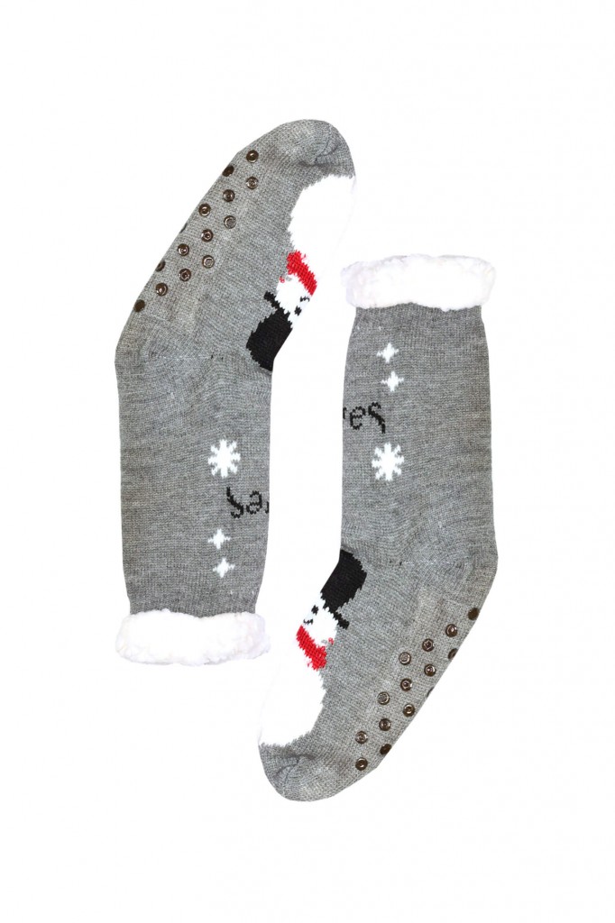 Snowman vánoční teplé ponožky dětské CW232 šedá 27-30