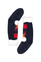 Sobík chlupaté termo vysoké ponožky dětské CW232 tmavě modrá 27-30