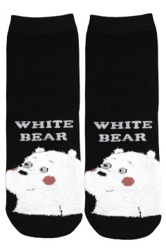 Happy White Bear veselé ponožky černá 35-38