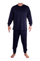 Mojmír pánské pyžamo s náplety W-034C tmavě modrá L