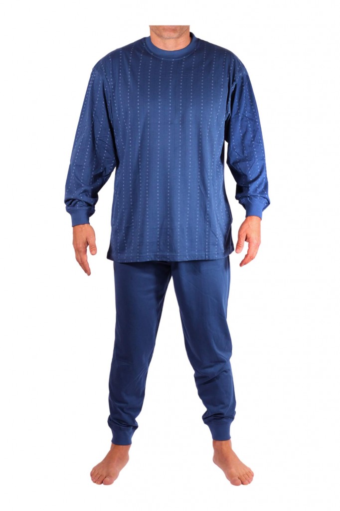 Mojmír pánské pyžamo s náplety W-034C šedomodrá M