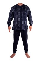 Mireček pánské pyžamo s náplety W-042C tmavě modrá L