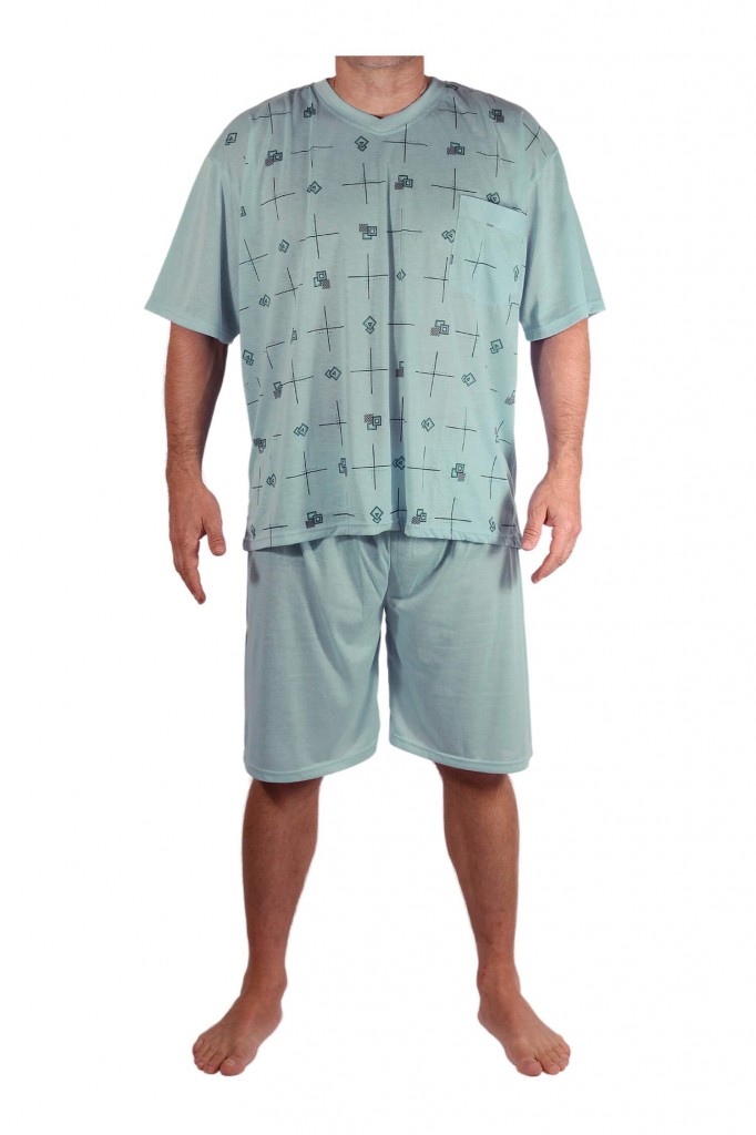 Marek pyžamo s krátkým rukávem 5F-795-28 khaki 3XL