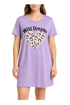 Noční košile s krátkým rukávem Wild Dreams 6564 světle fialová 3XL