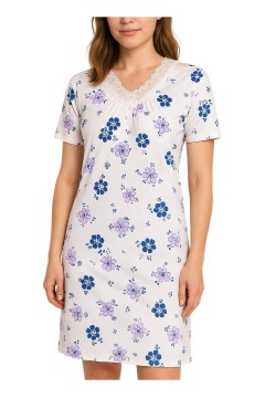 Noční košile s krátkým rukávem Jolanka 6559 fialová 3XL