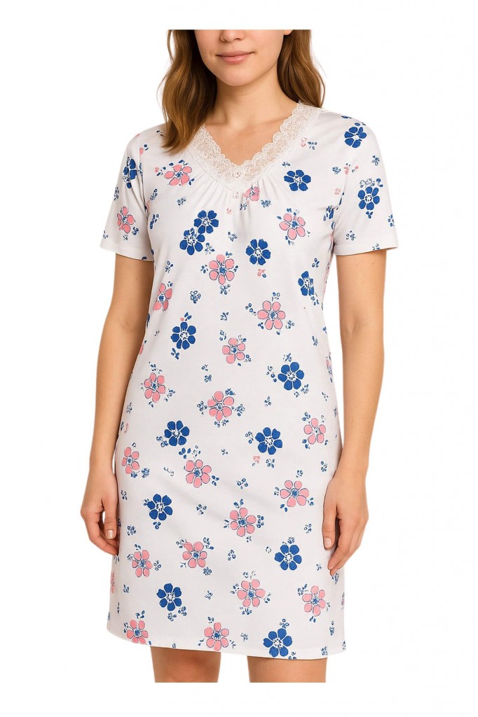 Noční košile s krátkým rukávem Jolanka 6559 růžová 3XL