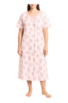 Bavlněná noční košile dlouhá Agátka 6527 světle růžová 3XL