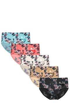 Dámské kalhotky vyšší pas Květuška 9073 - 5 ks