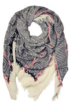 Bavlněný maxi šátek se vzorem a třásněmi Eli