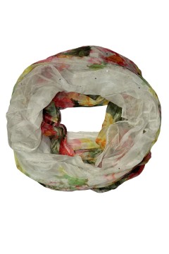 Květinová šála do kruhu -  Dotek jara se třpytkami