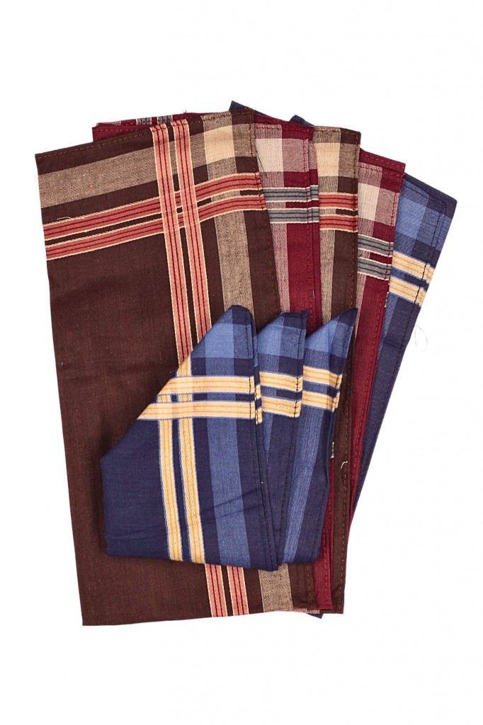 Tmavý pánský kapesník z bavlny 6 ks - Premium