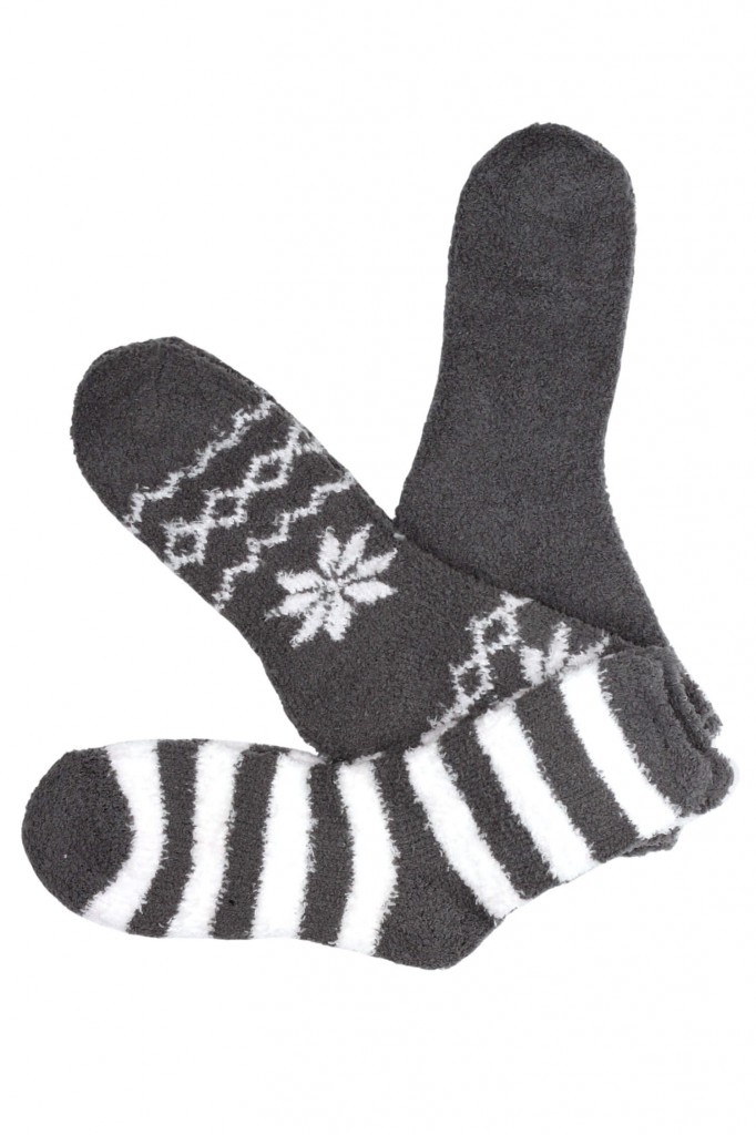 Žinylkové chlupaté ponožky H6001 - 3 páry