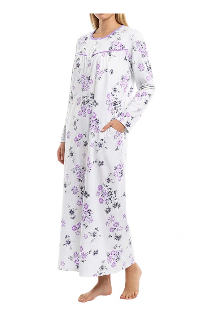 Bavlněná noční košile dlouhá Ami 6554 fialová 3XL