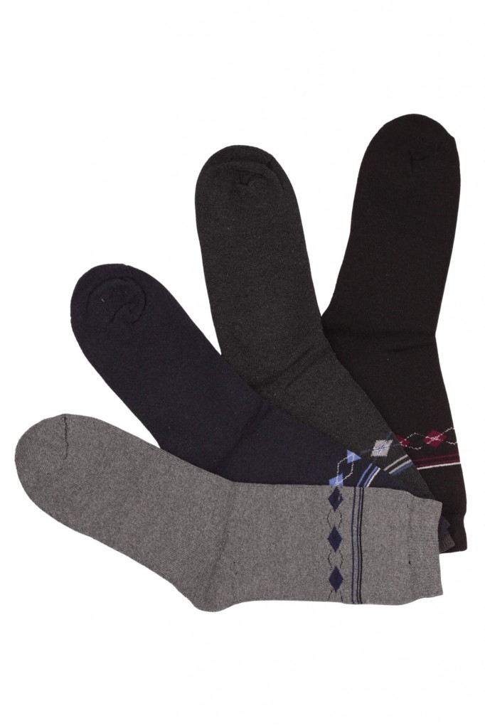 Pánské teplé froté ponožky FM259 - 3 páry vícebarevná 40-43