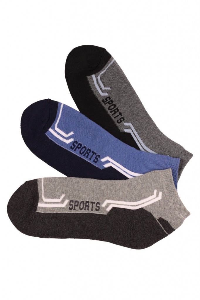 Pánské froté kotníkové ponožky bavlna UM1507 - 3 páry vícebarevná 40-44