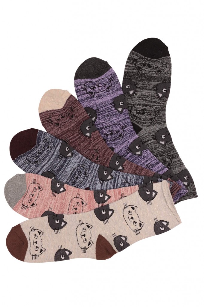 Dámské thermo ponožky bez tlaku – zdravotní lem SW078 - 2 páry vícebarevná 35-38