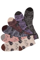 Dámské thermo ponožky bez tlaku – zdravotní lem SW078 - 2 páry vícebarevná 35-38