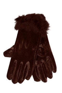 Dámské rukavice elegantní s kožešinkou - elastické - Elisa