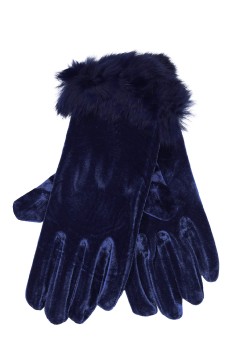 Dámské rukavice elegantní s kožešinkou - elastické - Elisa