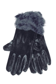Dámské rukavice elegantní s kožešinkou - elastické - Elisa