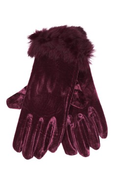 Dámské rukavice elegantní s kožešinkou - elastické - Elisa