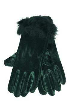 Dámské rukavice elegantní s kožešinkou - elastické - Elisa