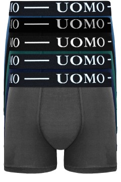 Pánské boxerky UOMO jednobarevné Lukáš – 5 ks v balení