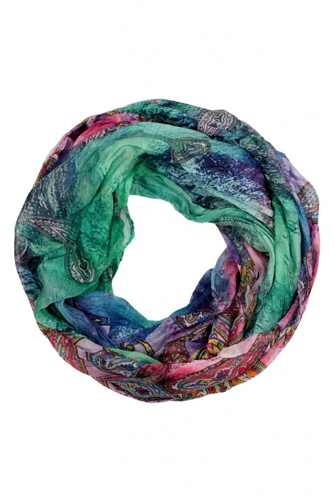 Lehká duhová kruhová šála se vzorem Pastel Air