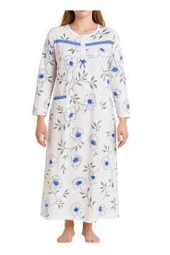 Fanynka hřejivá noční košile s dlouhým rukávem 6549