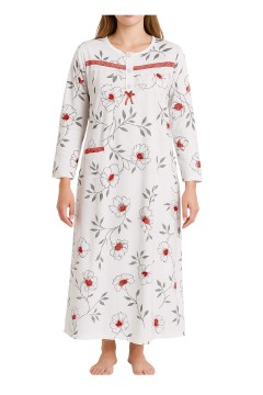 Fanynka hřejivá noční košile s dlouhým rukávem 6549