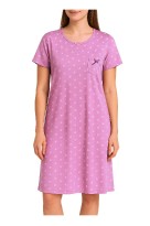 Dámská noční košile bavlněná na velké velikosti Iveta 6557 světle fialová 3XL