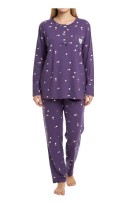 Dámské bavlněné pyžamo teplé pro menší postavu Petite 2317 fialová 3XL