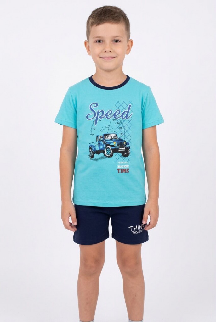 Chlapecké bavlněné pyžamo Jáchym 2671 světle modrá 5-6 let