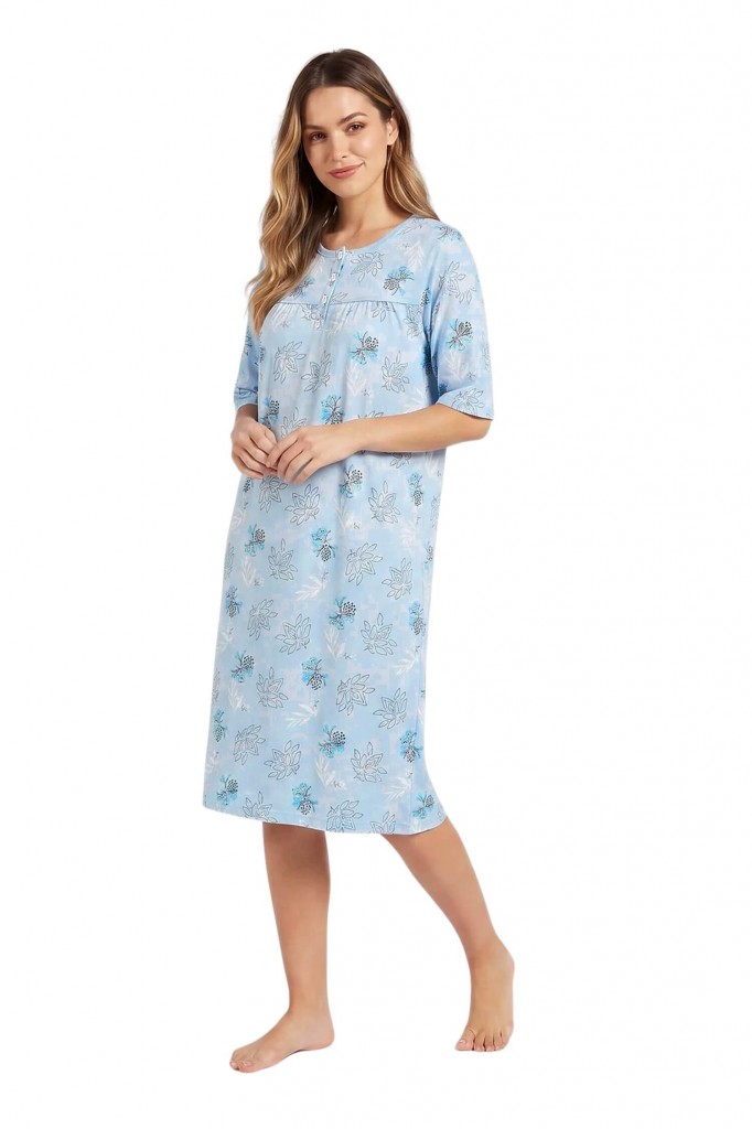 Noční košile Plus Size s krátkým rukávem Julie 6577 světle modrá 3XL
