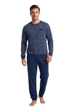 Pánské pyžamo krátký rukáv-dlouhé nohavice 2504