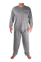 Bohumír pánské pyžamo dlouhé nohavice světle šedá 3XL