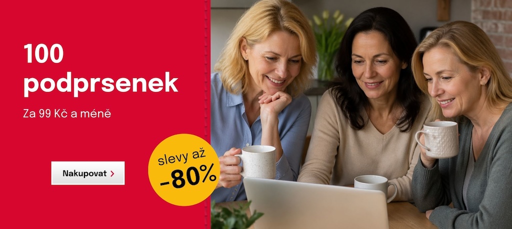 100 podprsenek za 99 Kč a méně. Slevy až -80 %.