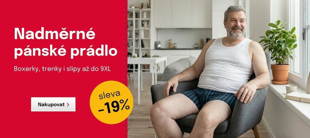 Sleva 19 % na pánské nadměrné prádlo