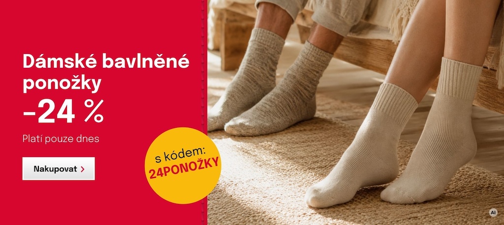 Jen dnes: Dámské bavlněné ponožky -24 % - s kuponem